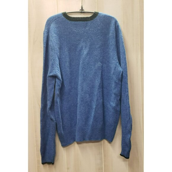 Abercrombie & Fitch 100% Wool Shetland Sweater Blue, Mens XL, Crew Neck NO HOLES - Picture 2 of 6